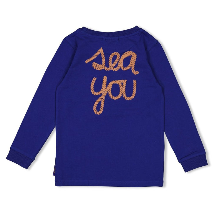 Longsleeve Kobalt - Waves and Whales