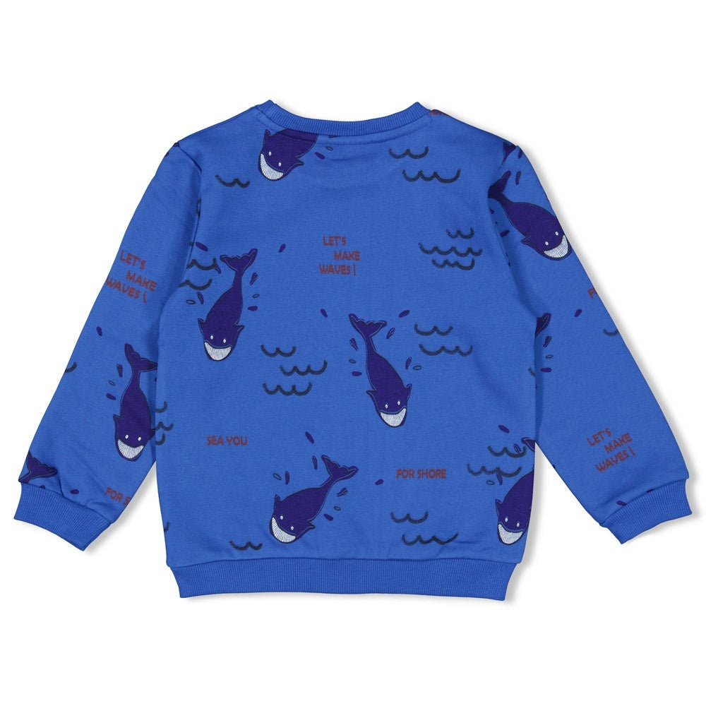 Sweater Aqua - Waves and Whales