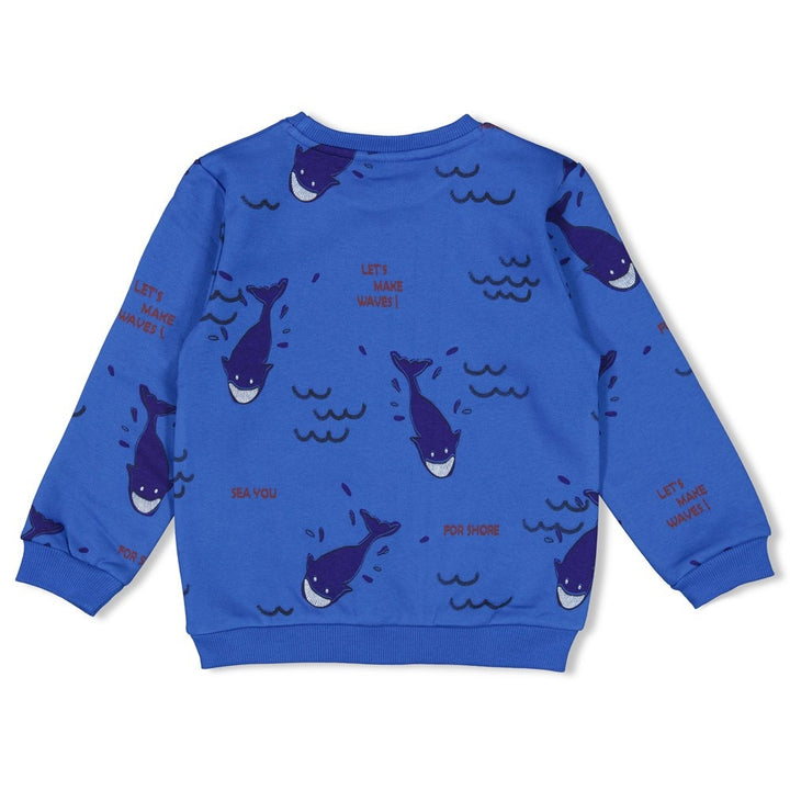 Sweater Aqua - Waves and Whales