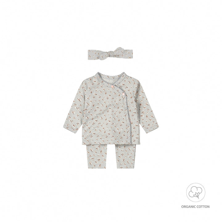 Setje + haarband organic cotton Faded blue - GIRLS 2024