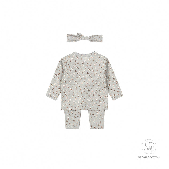 Setje + haarband organic cotton Faded blue - GIRLS 2024