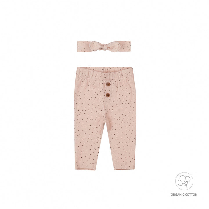 Broek + haarband organic cotton Light dusty pink - GIRLS 2024