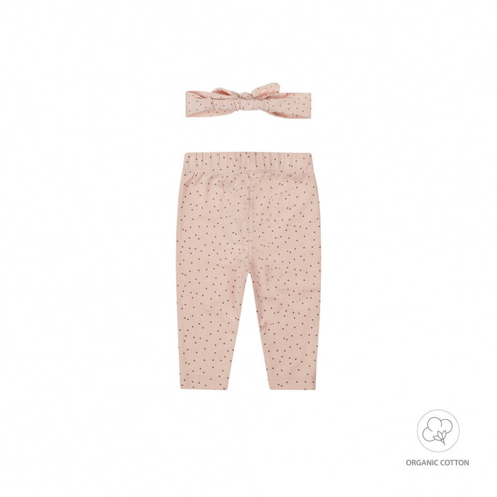 Broek + haarband organic cotton Light dusty pink - GIRLS 2024