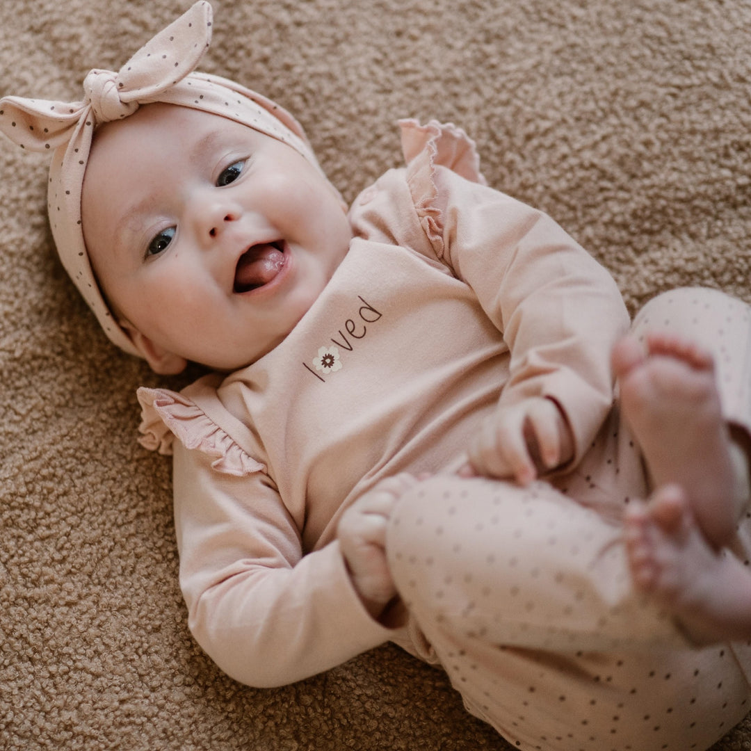 Broek + haarband organic cotton Light dusty pink - GIRLS 2024