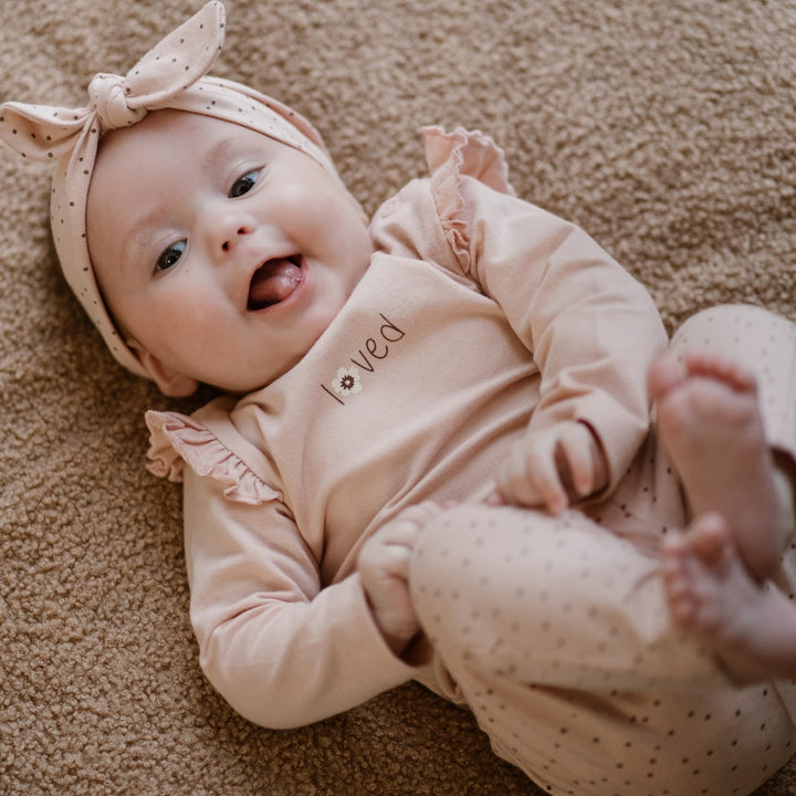 Broek + haarband organic cotton Light dusty pink - GIRLS 2024