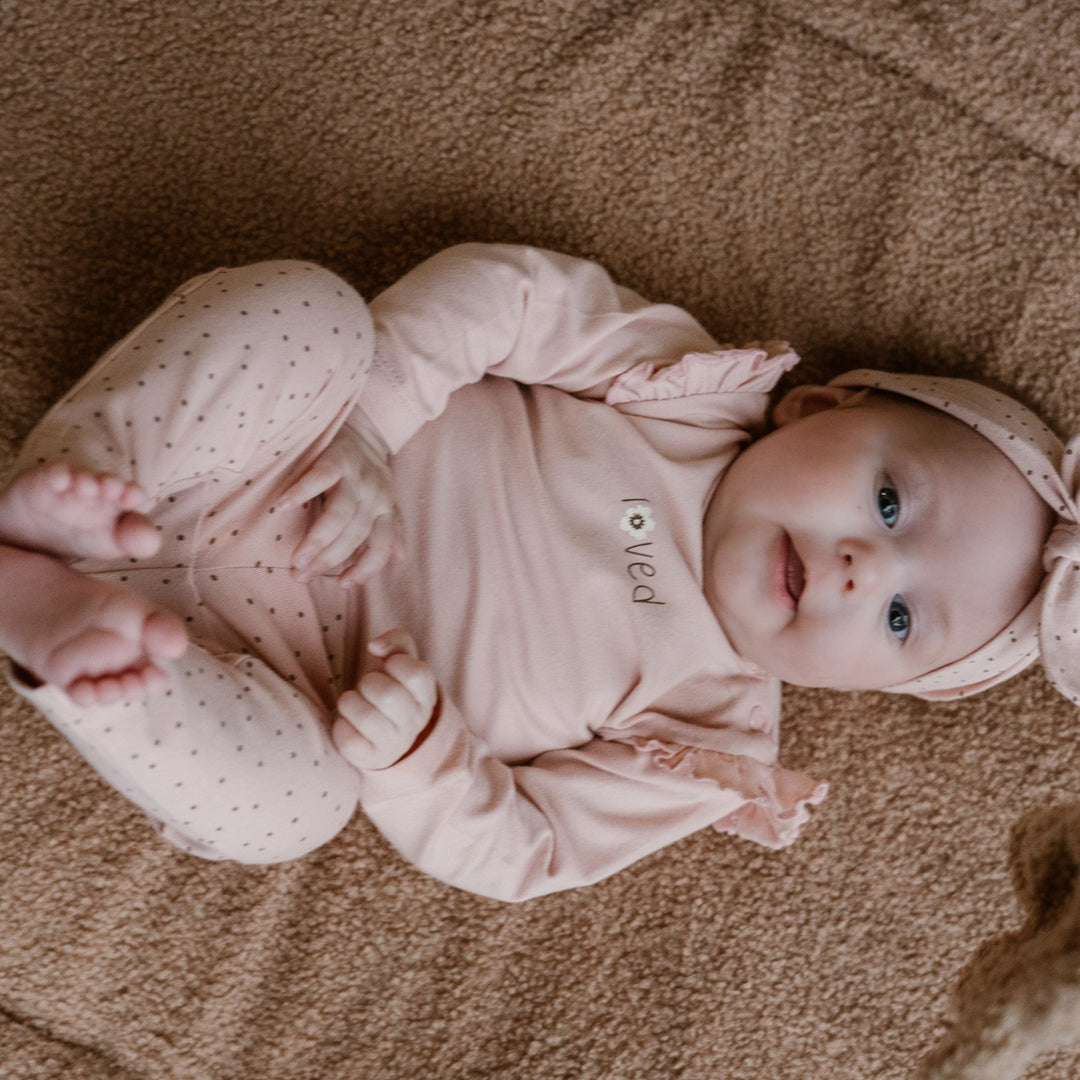 Broek + haarband organic cotton Light dusty pink - GIRLS 2024