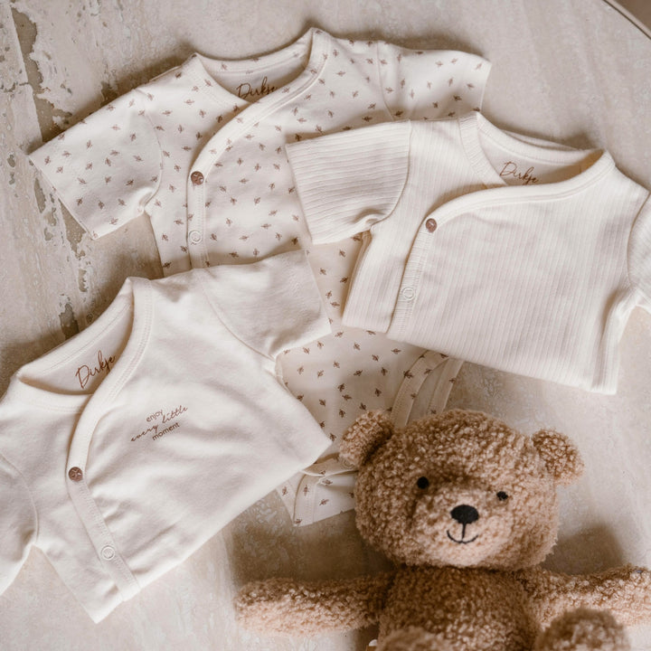 Romper 3 - pack korte mouw organic cotton Off white - UNI 2024