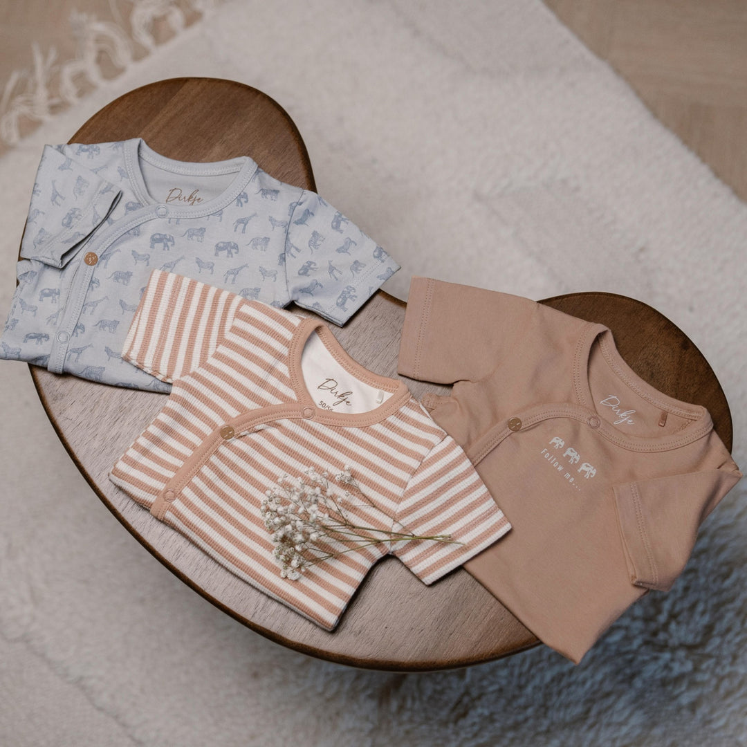 Romper 3 - pack korte mouw organic cotton Multi colour - BOYS 2024