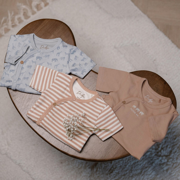 Romper 3 - pack korte mouw organic cotton Multi colour - BOYS 2024