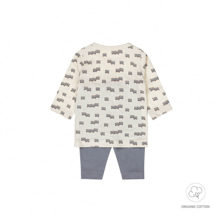 Pyjama Bio-Baumwolle Verwaschenes Blau - JUNGEN 2024