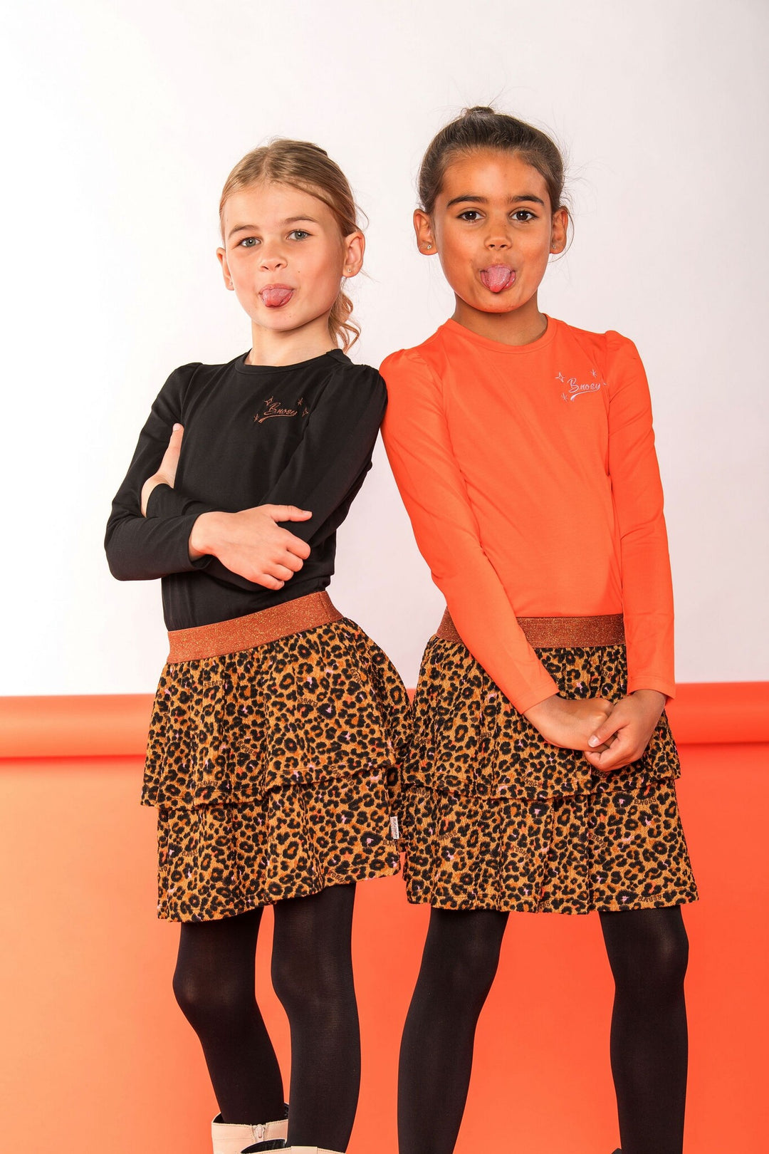 Kids jurk Daphne Leopard Orange glo