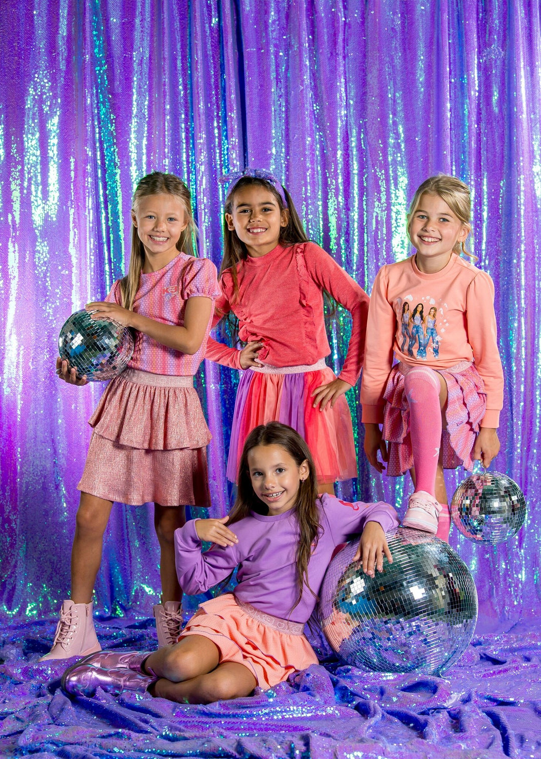 Kids longsleeve K3 Tirza with glitters Passion pink