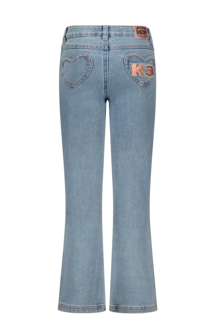 Kids broek K3 Peggie flared Light denim