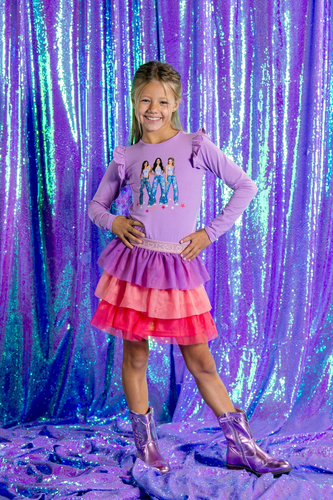 Kids jurk K3 3 - layer mesh African Violet