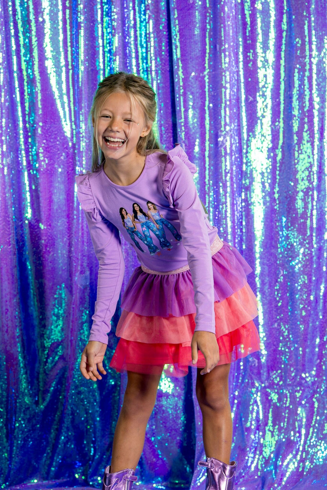 Kids jurk K3 3 - layer mesh African Violet