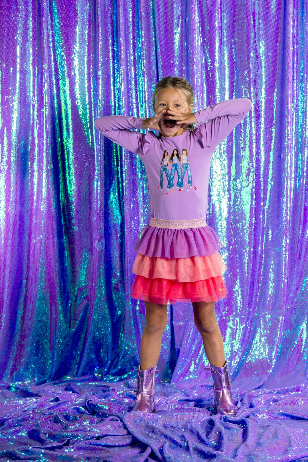 Kids jurk K3 3 - layer mesh African Violet