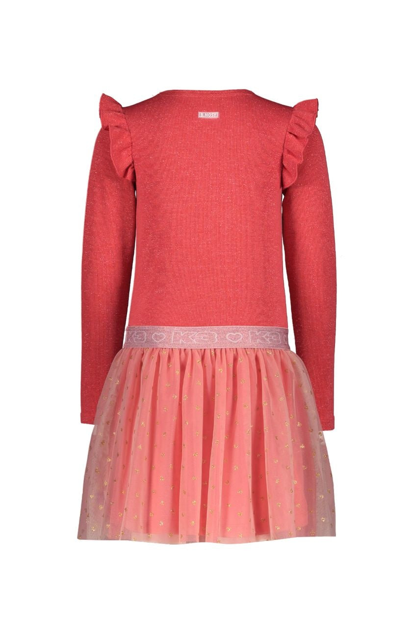Kids jurk K3 with mesh Passion pink