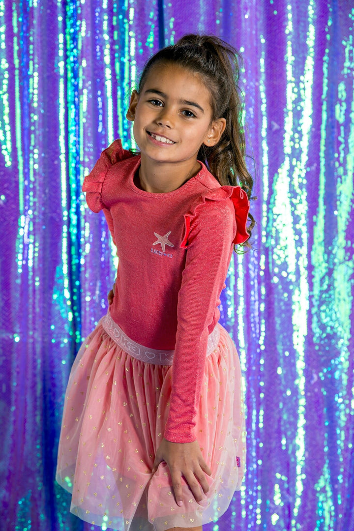 Kids jurk K3 with mesh Passion pink