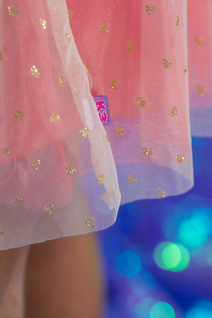 Kids jurk K3 with mesh Passion pink