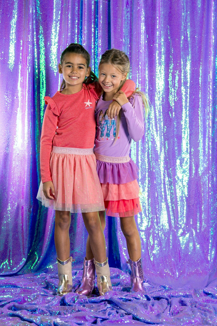 Kids jurk K3 with mesh Passion pink