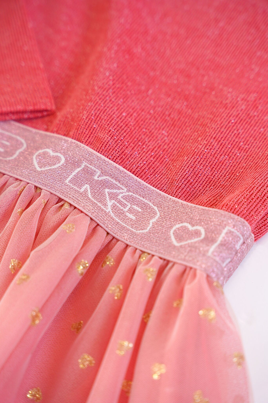 Kids jurk K3 with mesh Passion pink