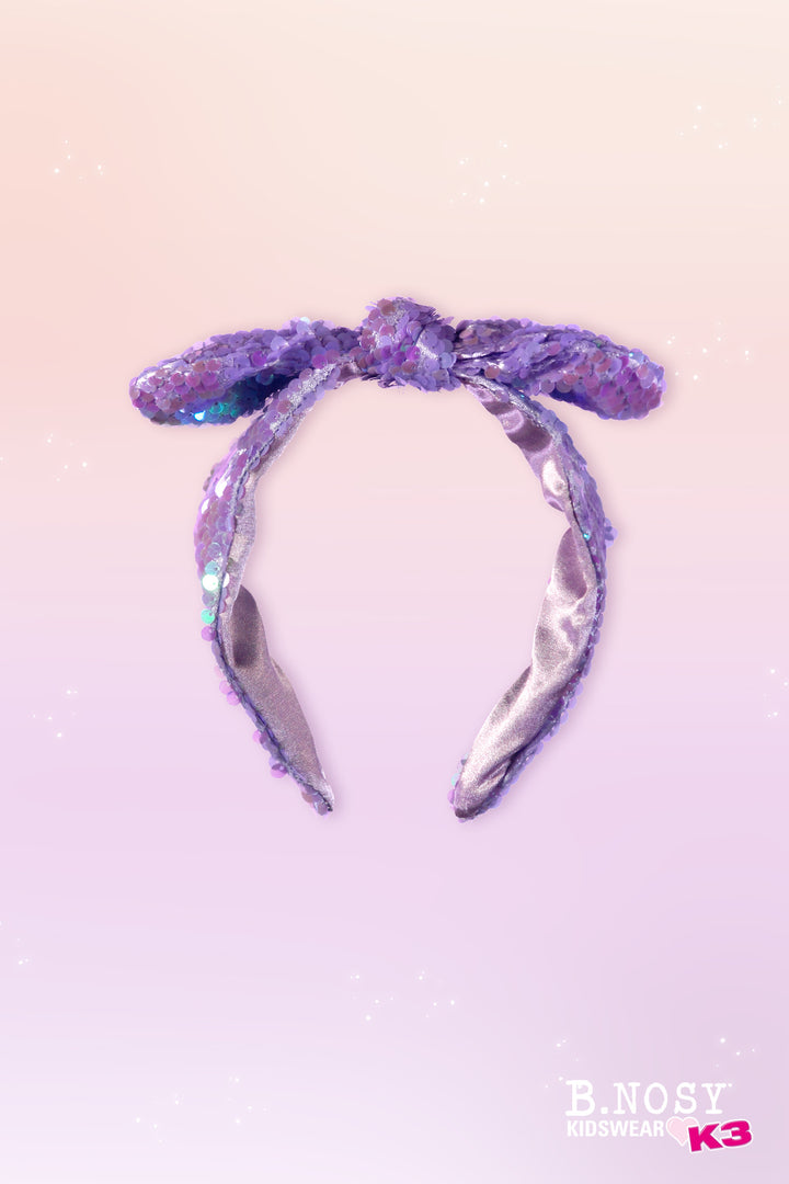 Kids haarband K3 with sequinces African Violet