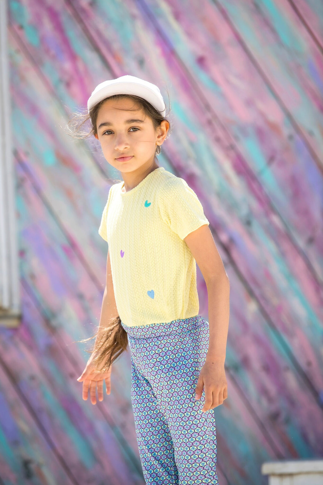 Kinder T-Shirt Tiff Strickoberteil mit Stickerei Gelbe Birne