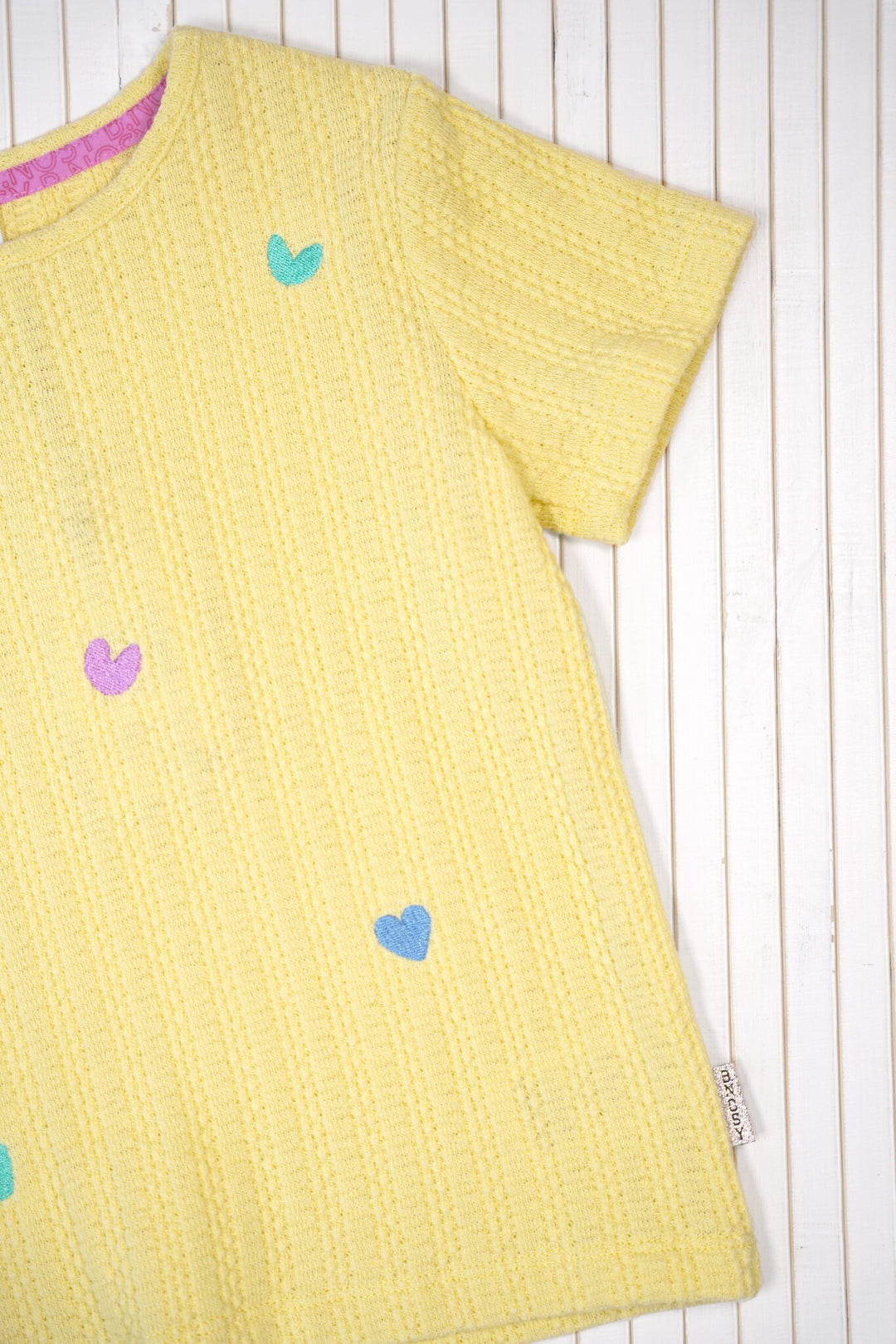 Kinder T-Shirt Tiff Strickoberteil mit Stickerei Gelbe Birne