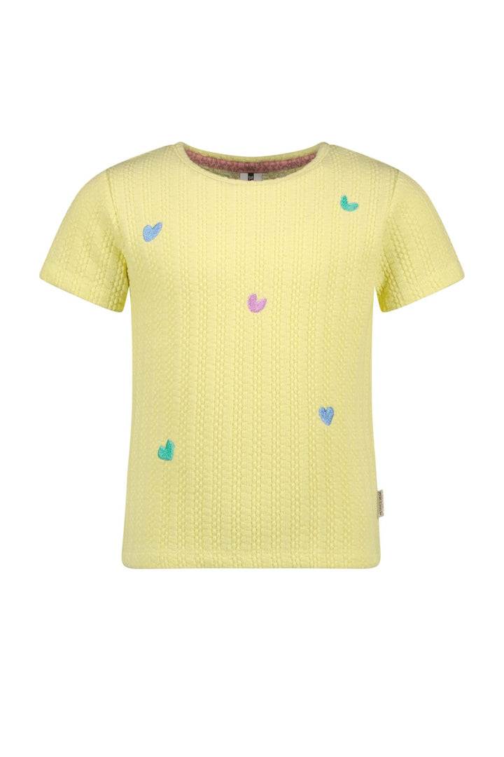 Kinder T-Shirt Tiff Strickoberteil mit Stickerei Gelbe Birne
