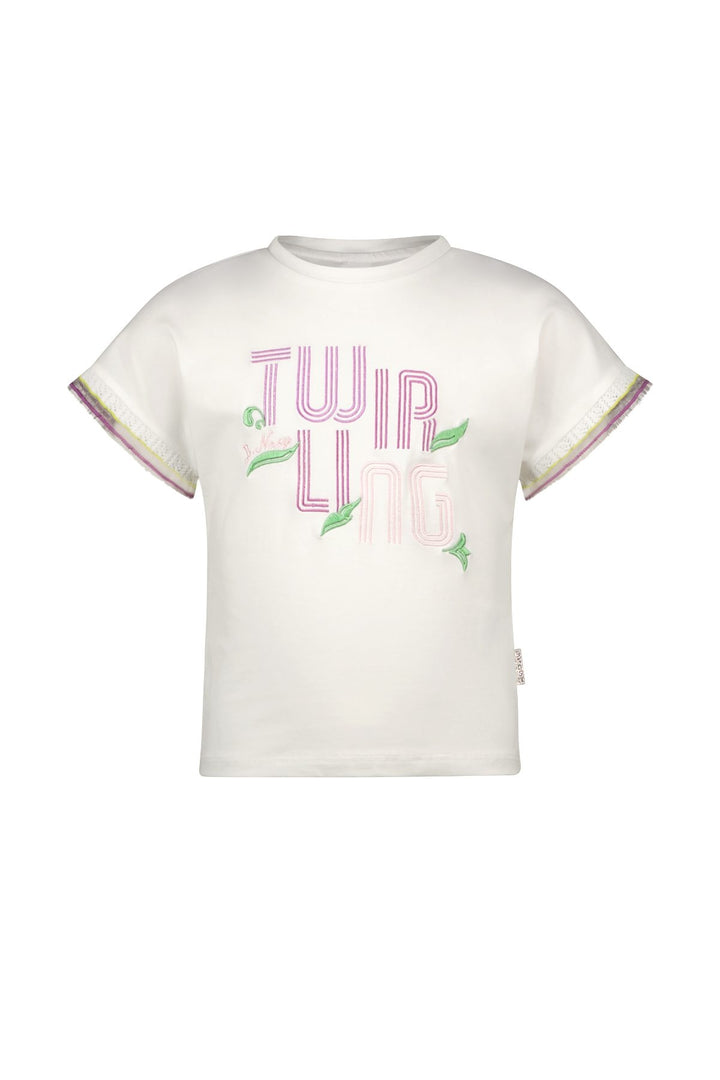 Kids T - shirt Tanja top with fancy sleeve - end Cotton