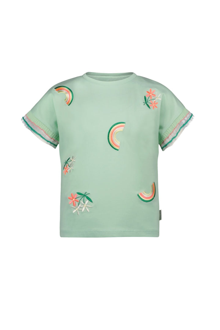 Kinder T-Shirt Tanja Top mit ausgefallenem Ärmel - Ende Ice Green