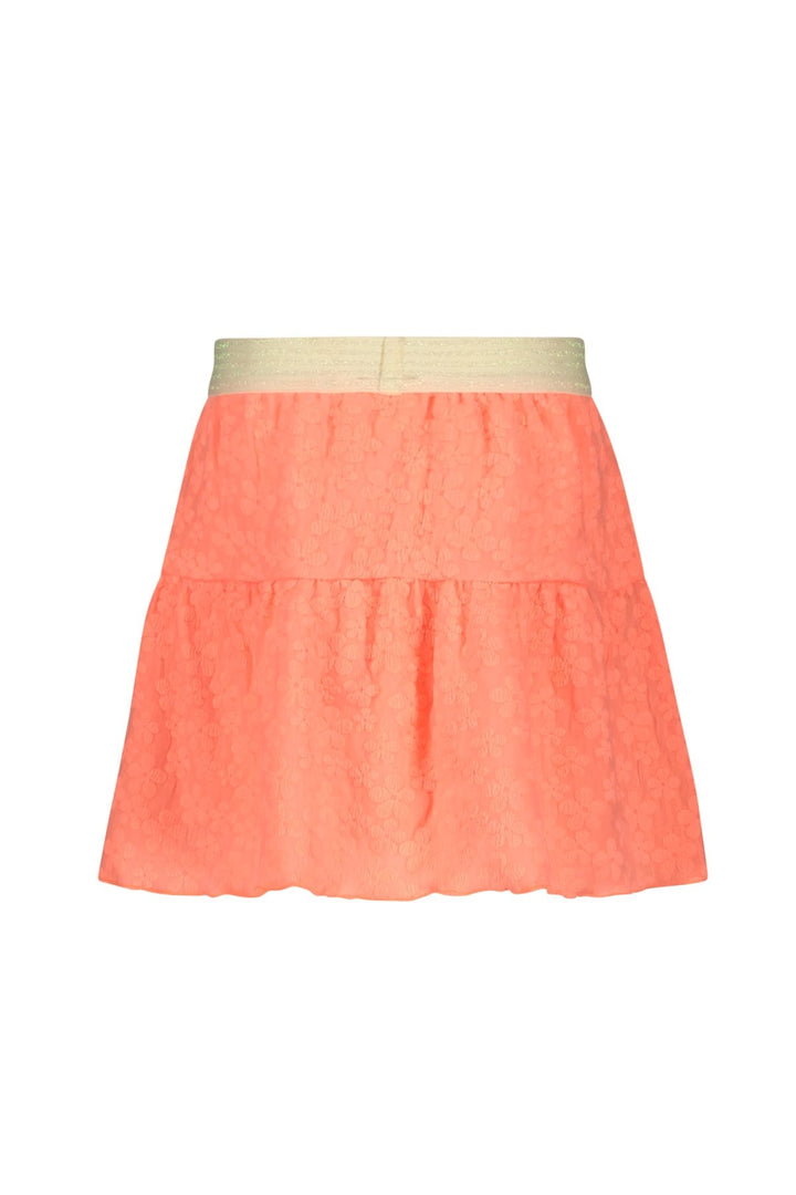 Kids rok Romy flower fabric 2 - layer skirt Neon blush
