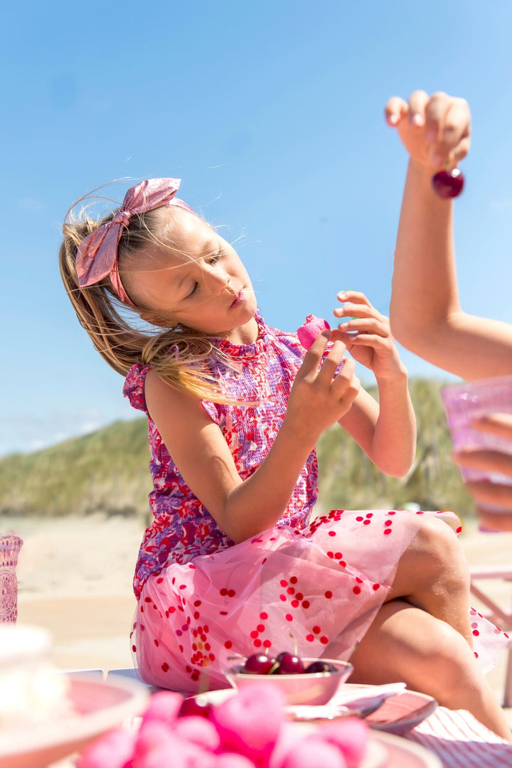 Kids rok River mesh skirt Geranium pink