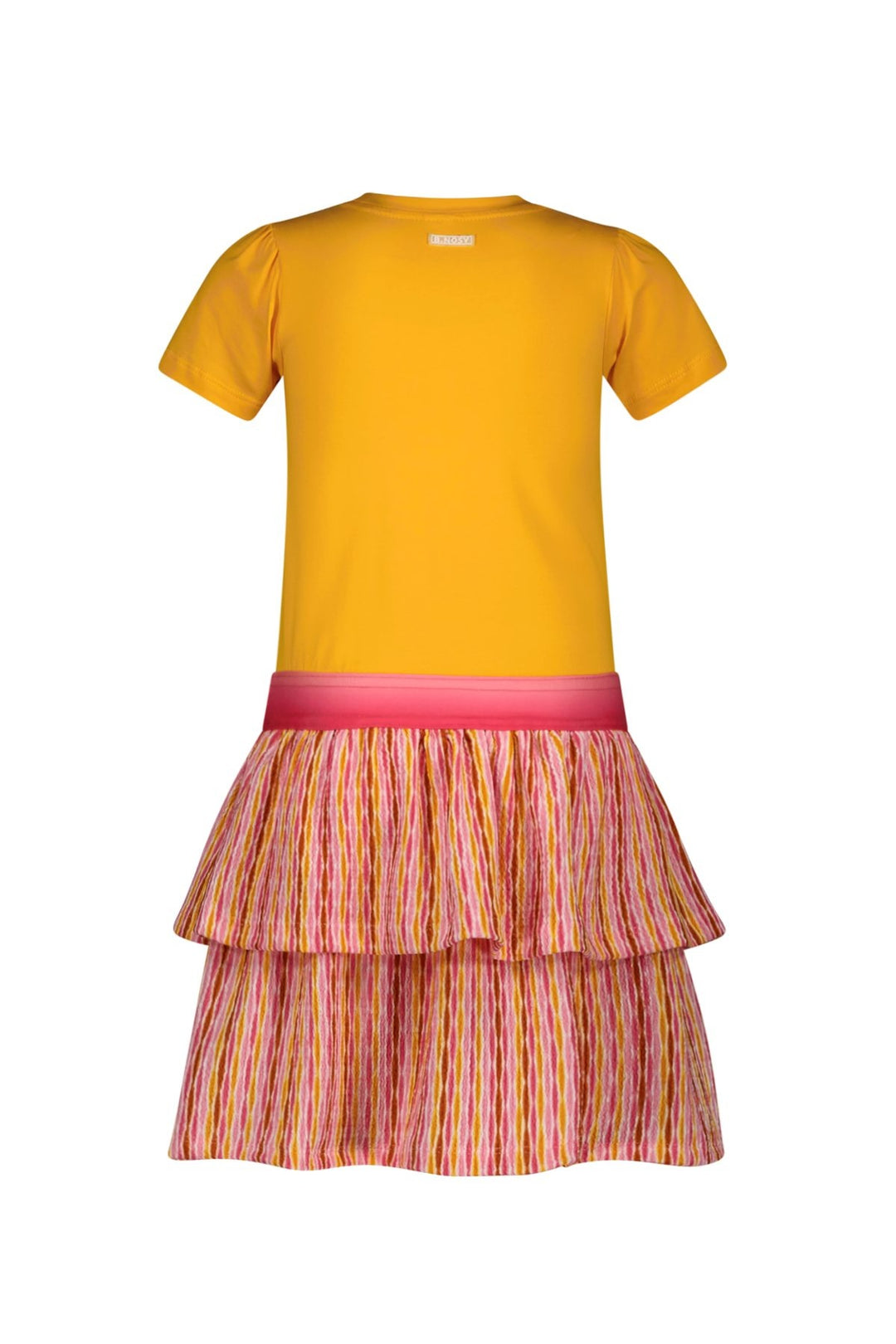 Kinderkleid Donna Kleid mit bedrucktem 2-lagigem Rock Strahlendes Gelb