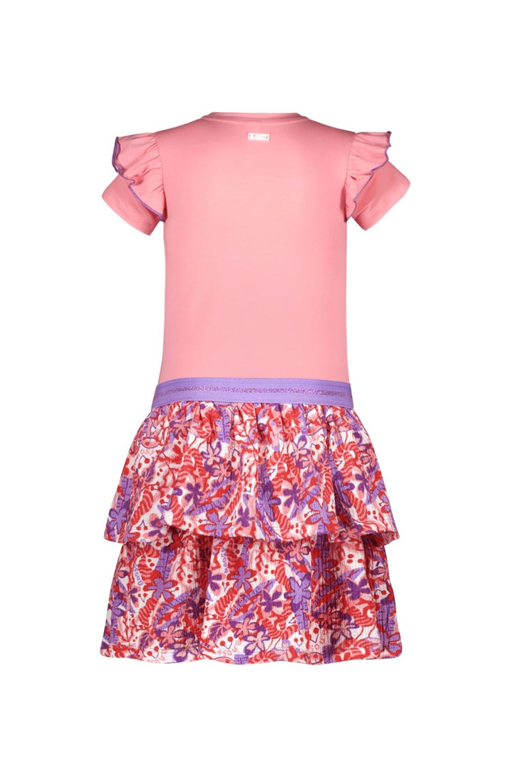 Kinderkleid Dua Kleid mit bedrucktem 2-lagigem Rock Geranienrosa