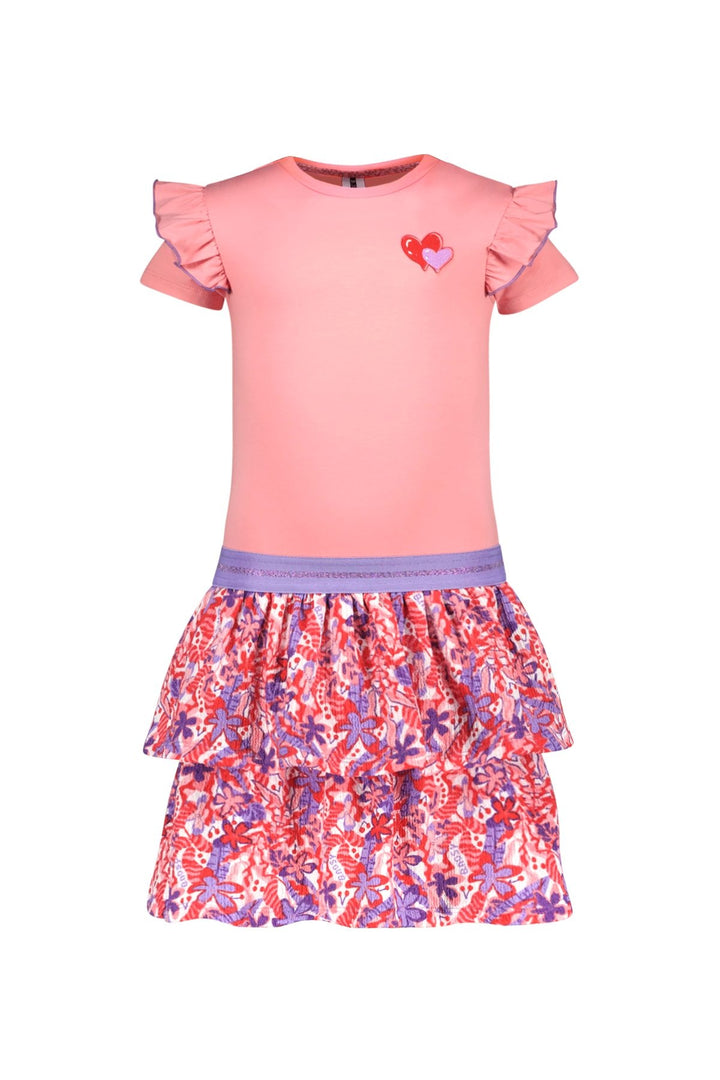 Kinderkleid Dua Kleid mit bedrucktem 2-lagigem Rock Geranienrosa