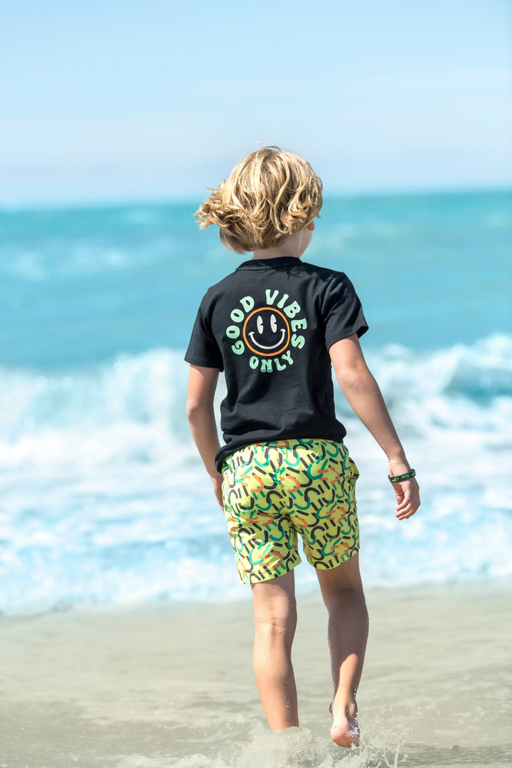 Kinder T-Shirt Timmy T-Shirt mit Vorder- und Rückendruck Schwarz