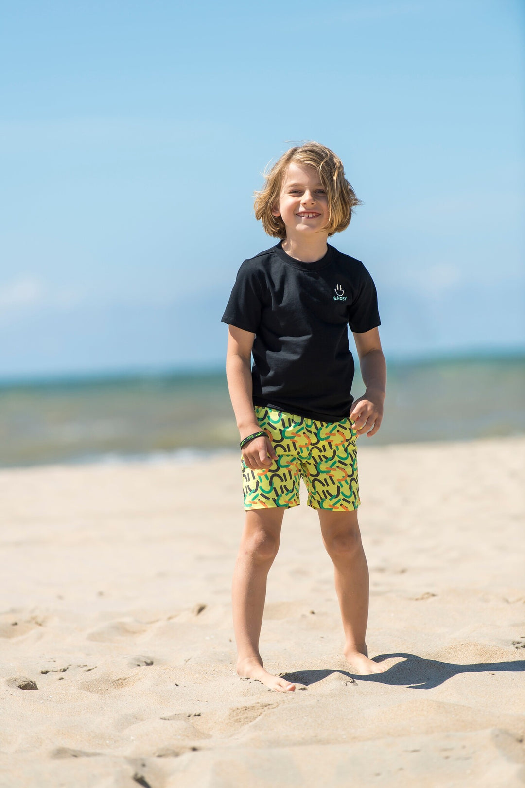 Kinder T-Shirt Timmy T-Shirt mit Vorder- und Rückendruck Schwarz