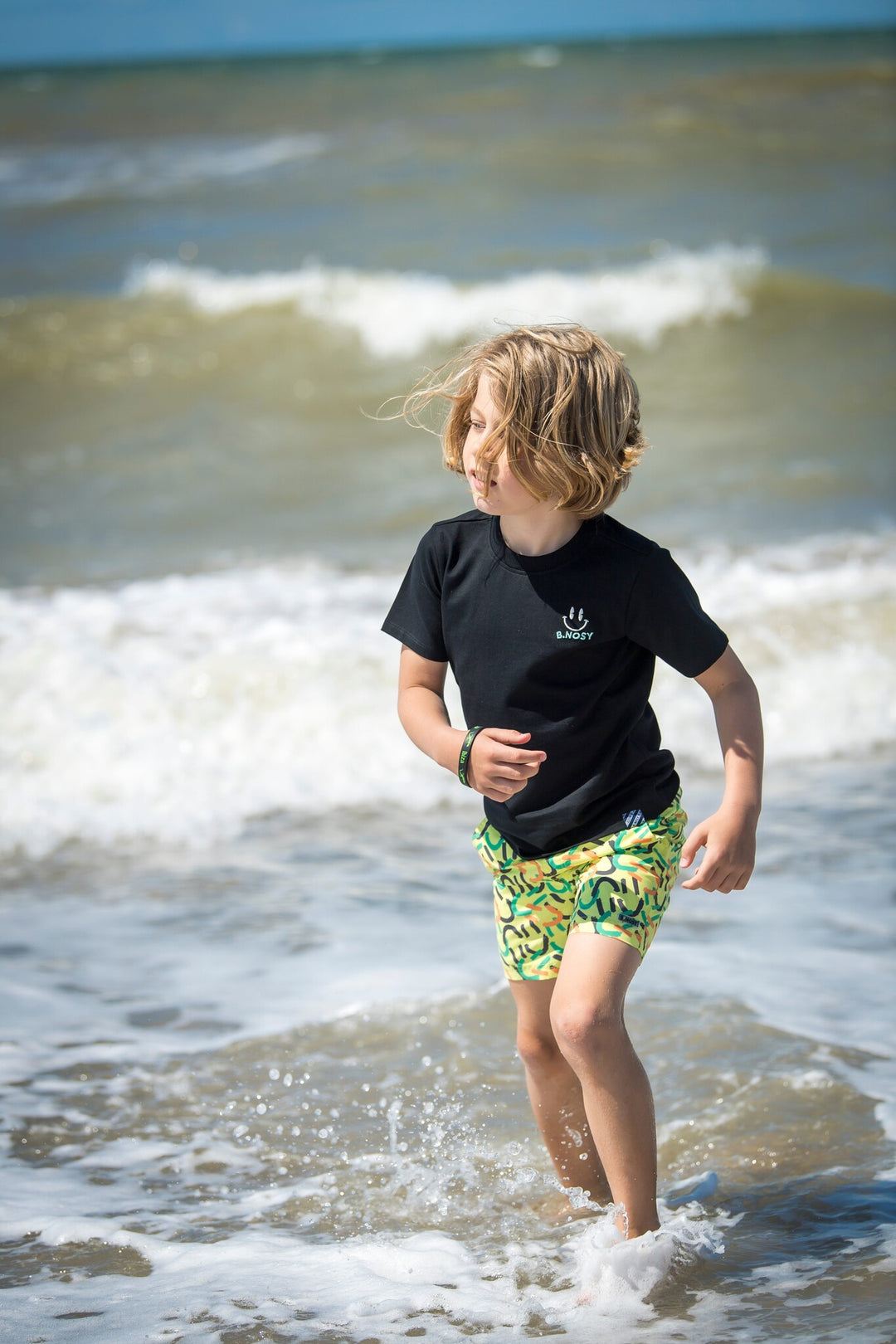 Kinder T-Shirt Timmy T-Shirt mit Vorder- und Rückendruck Schwarz