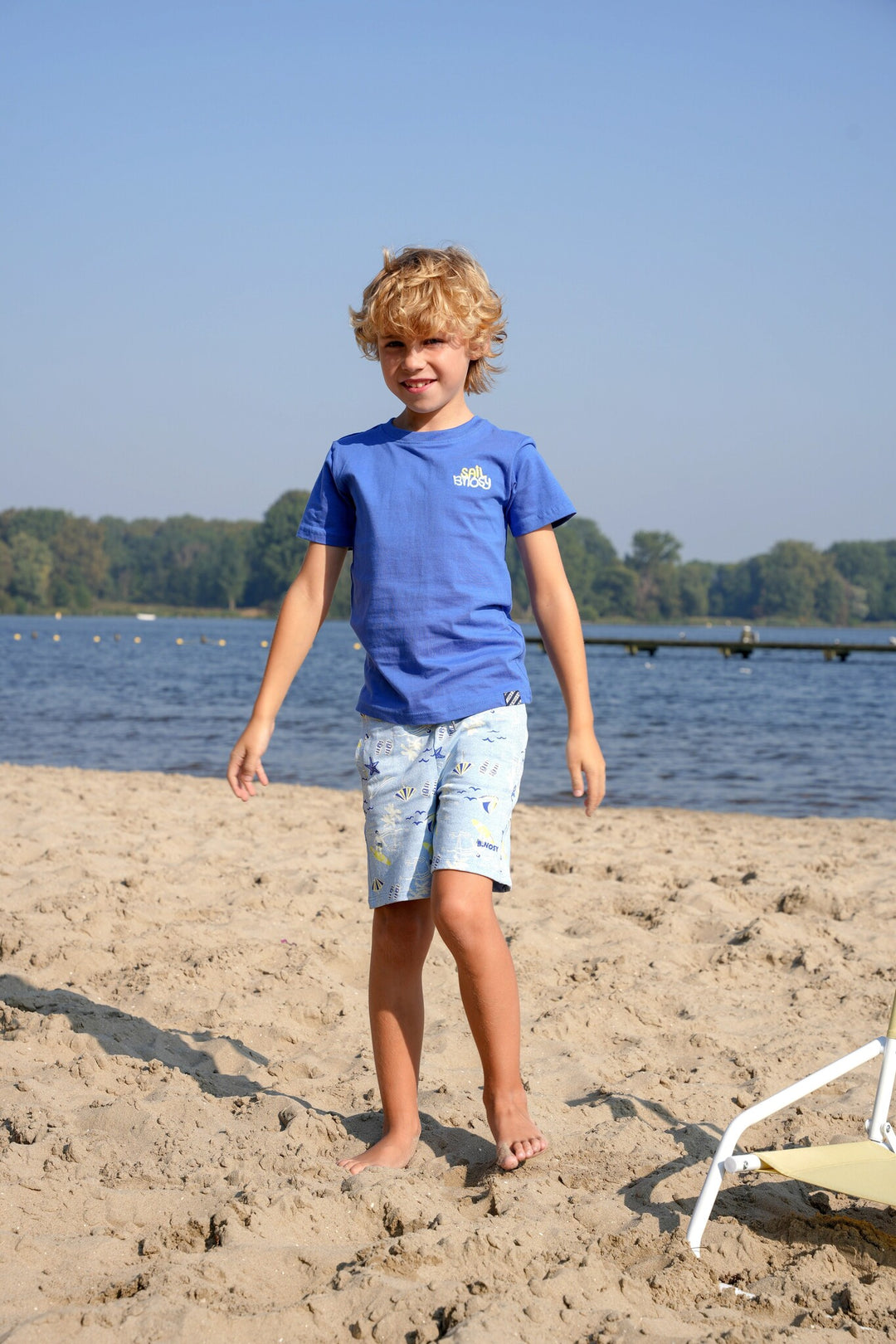 Kinder T-Shirt Timmy T-Shirt mit Vorder- und Rückendruck Dazzling Blue