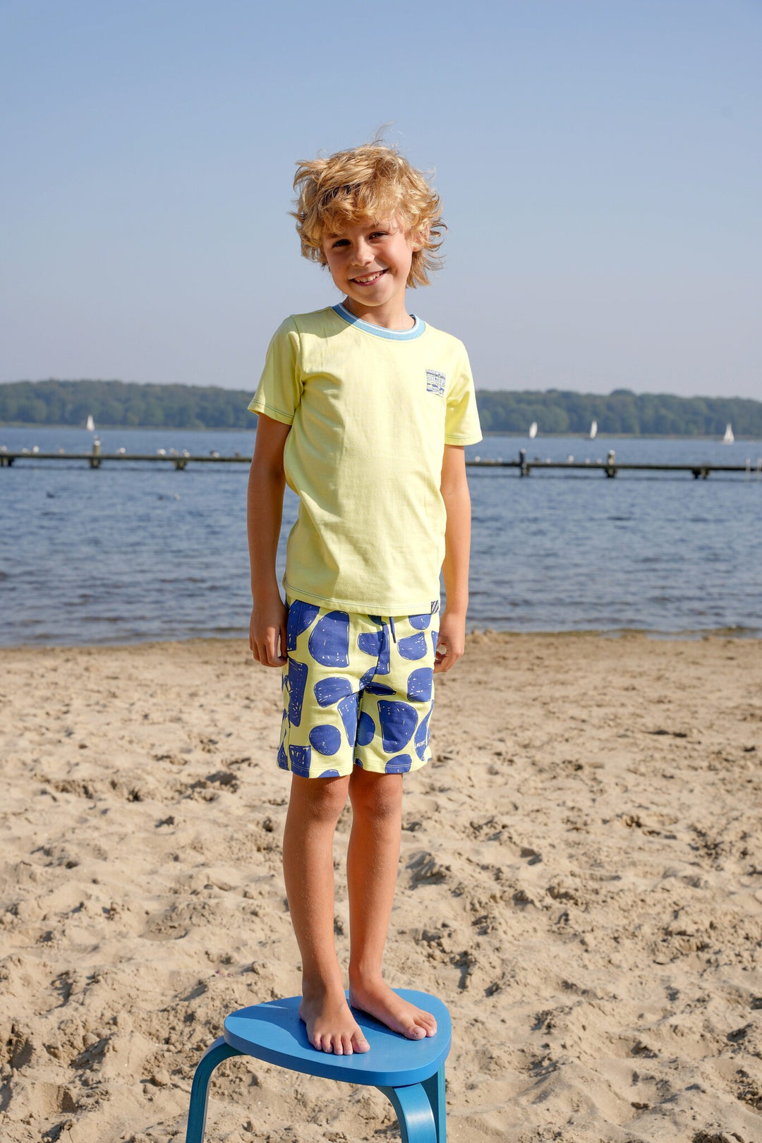 Kids T - shirt Timmy t - shirt with front and back print Sunny lime