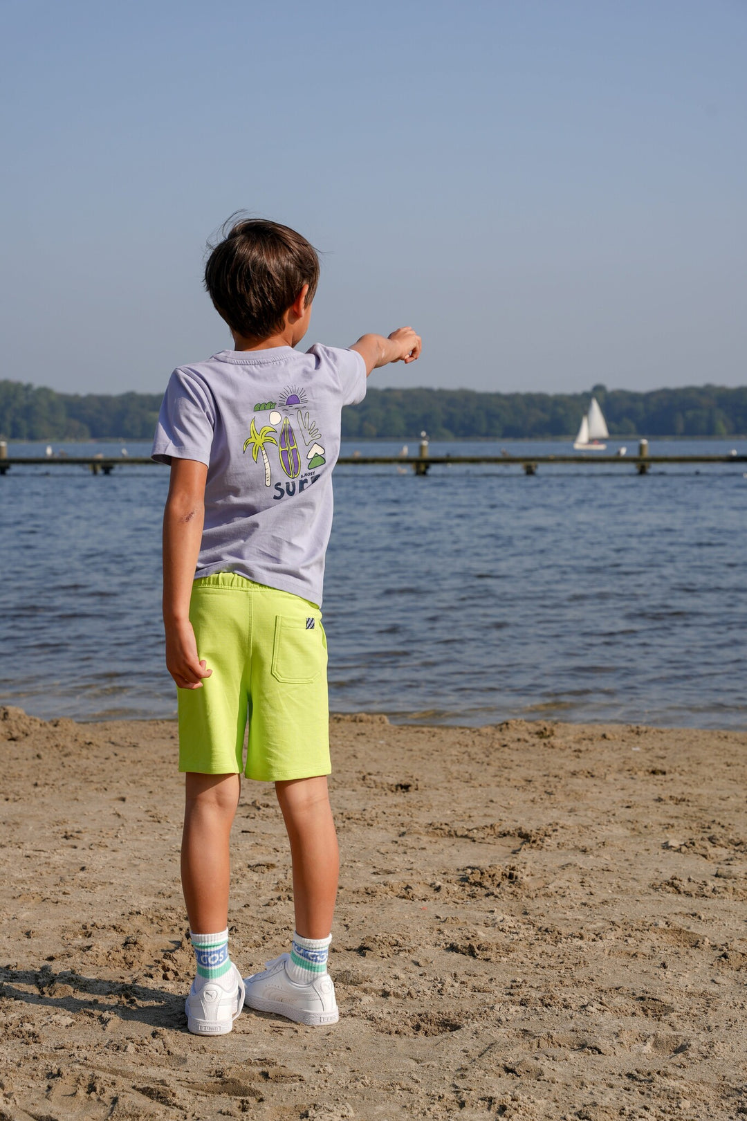 Kids T - shirt Timmy t - shirt with front and back print Persian Violet