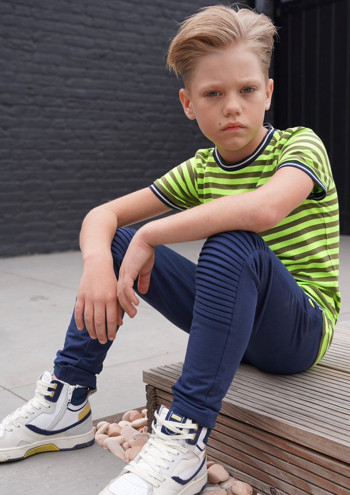 Kinderhose Pepe Sweatpants mit umgeschlagenem Kniebereich marineblau