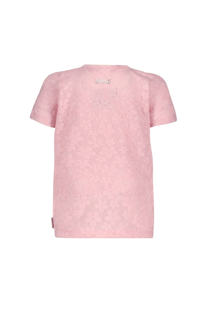 Baby T - shirt Blake mini flower top with ruffles Coral blush