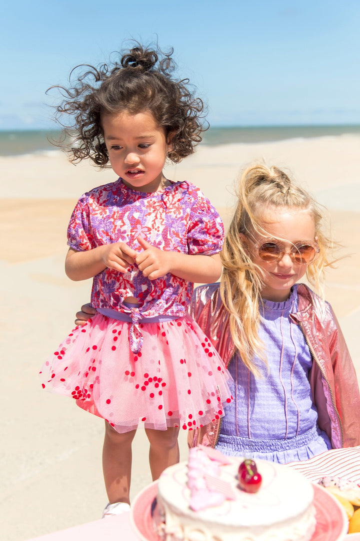 Baby blouse Bobbie mini blouse with knot Cherry AO