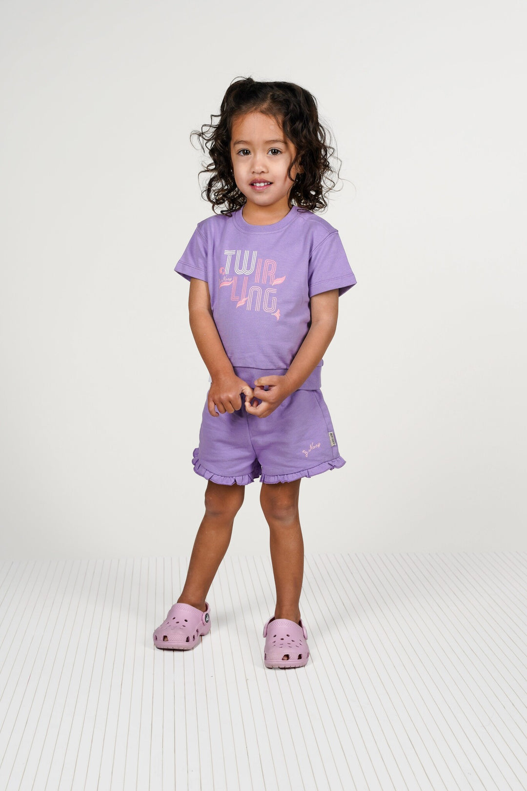 Baby-Set Polli mini Zweierpack Pullover + Shorts Helllila