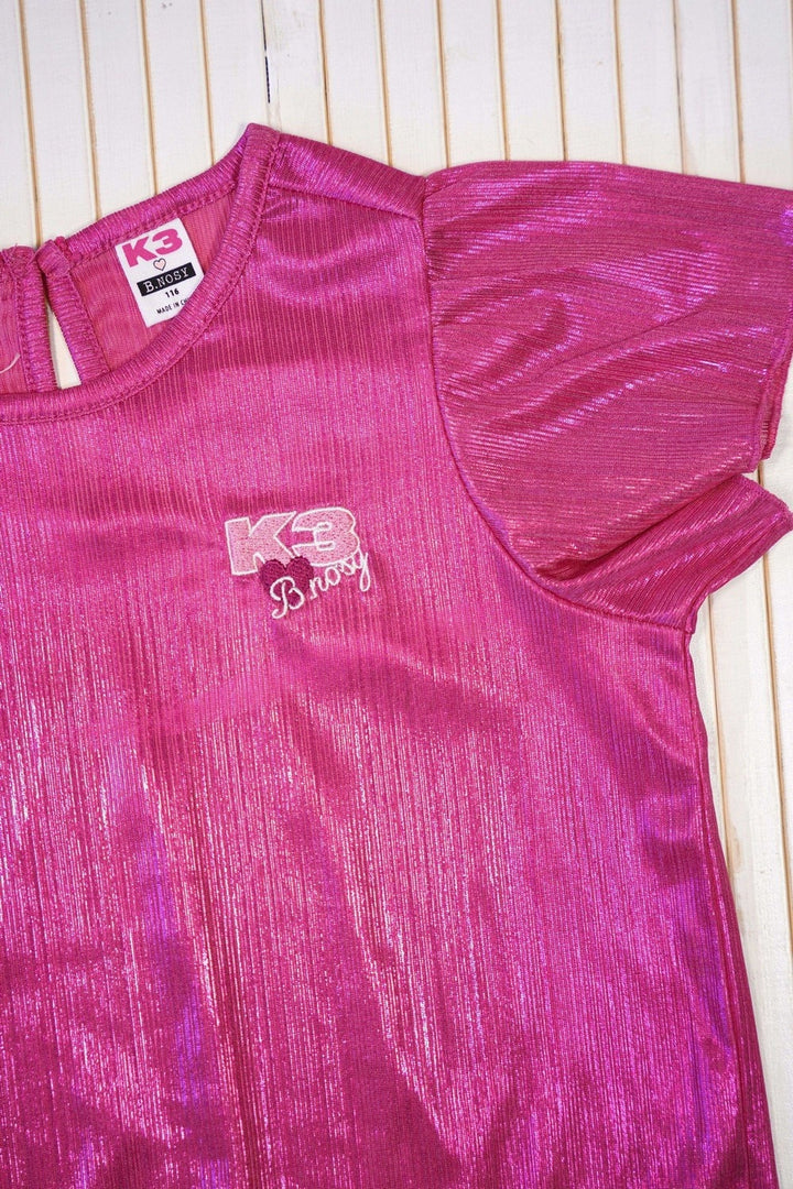 X K3 Brynn metallic plisse top