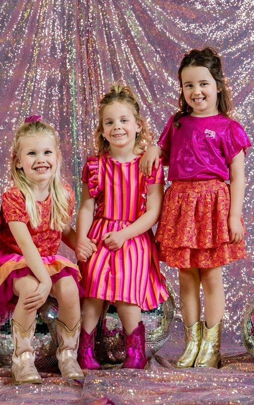 X K3 Brynn metallic plisse top