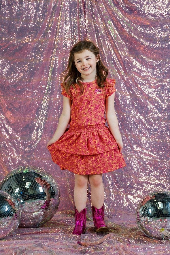 X K3 Delphi printed jurk